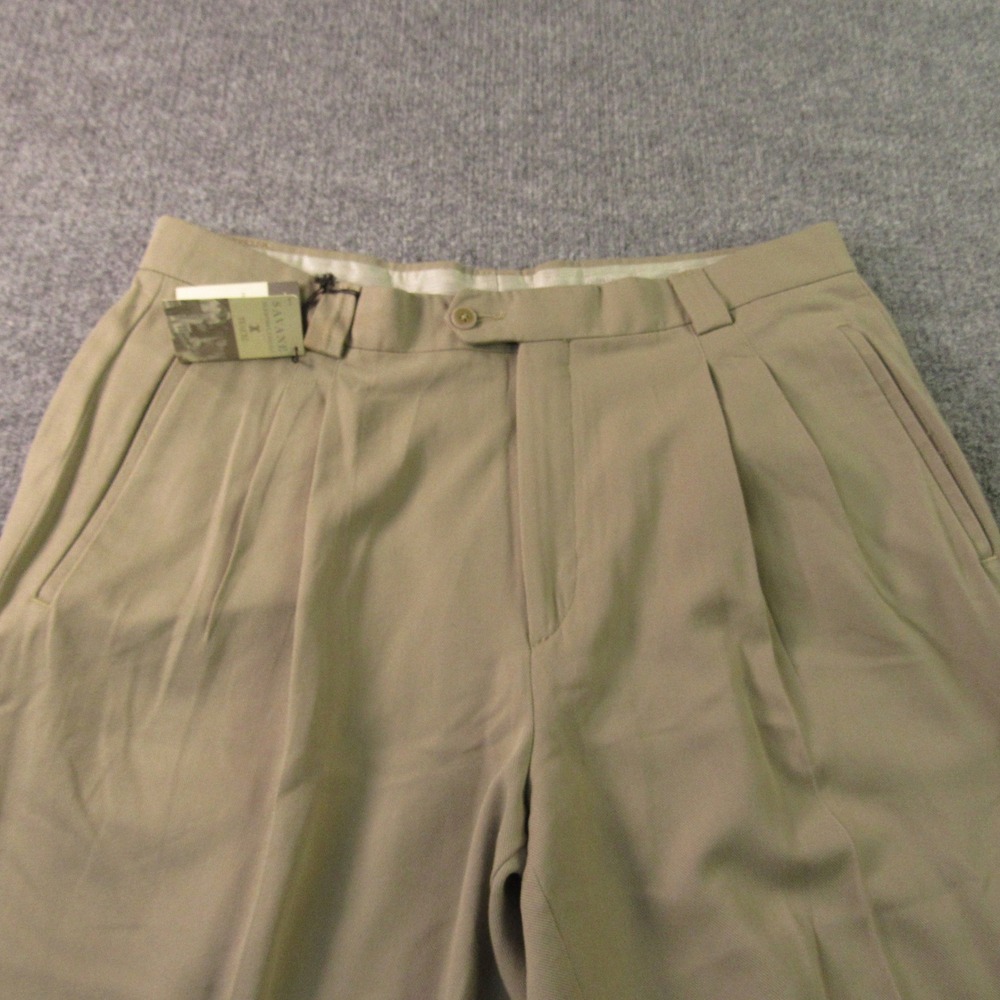 Savane Dress Pant Men 38x30 Silkworks Casuals Tencel Pleated Cuffed Academia Y2K